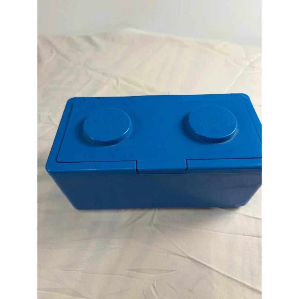 Chubs Stackables Blue Plastic Storage Container Building Block Lego Style Box
